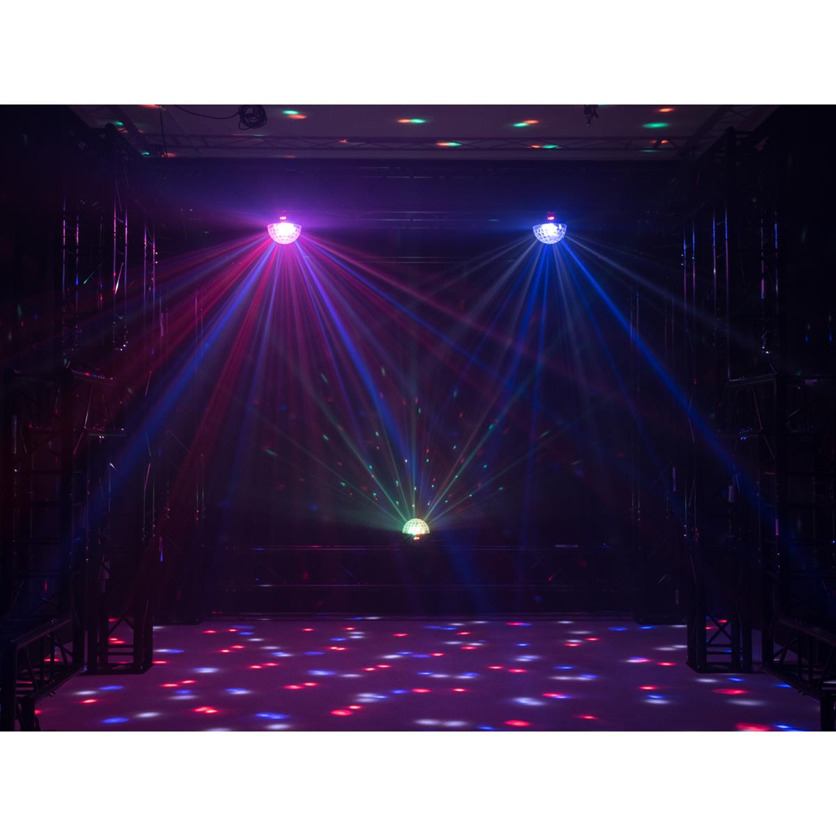 LED Kugel-Strahleneffekt "BC-6" - 360° Raumeffekt ähnlich Spiegelkugel - 5farbig - langsam & schnell