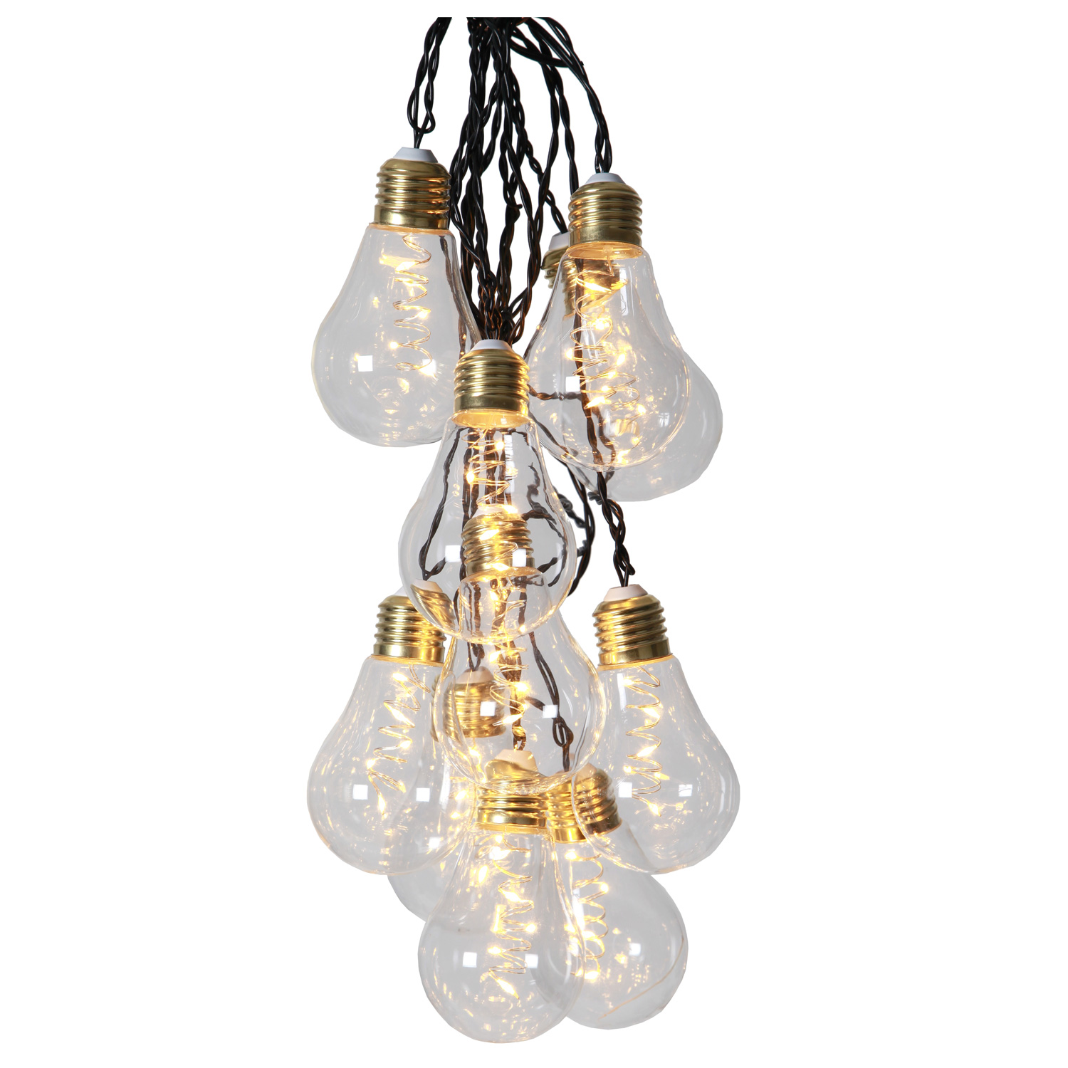 LED Party Lichterkette "Glow" - 10x 5 warmweiße LED Glühbirnen - L: 3,6m - Indoor - transparent