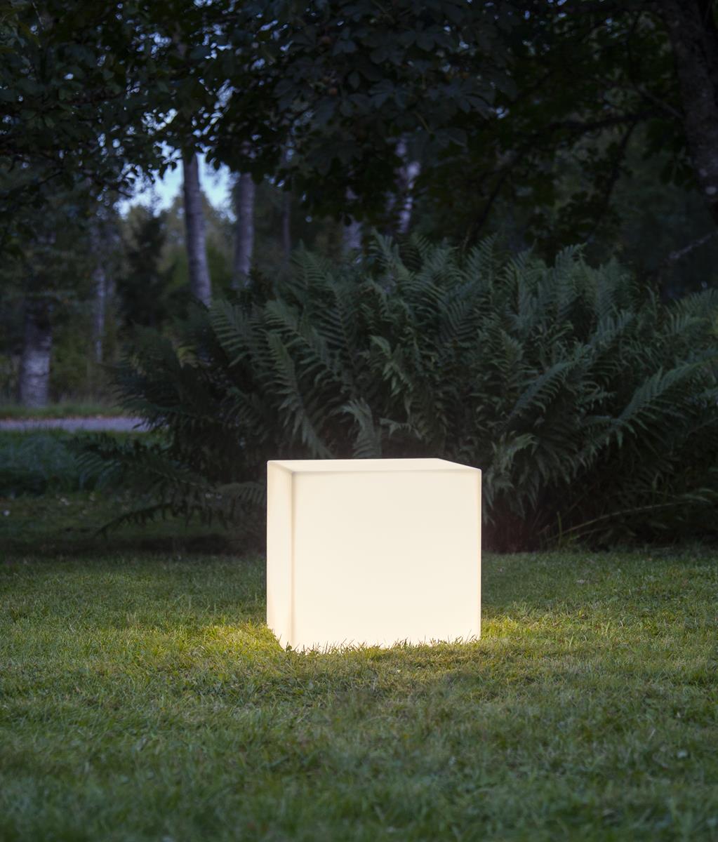 Würfel Tisch 38cm - E27 Fassung - max 23W - 5m Zuleitung - Indoor & Outdoor - Gartenleuchte