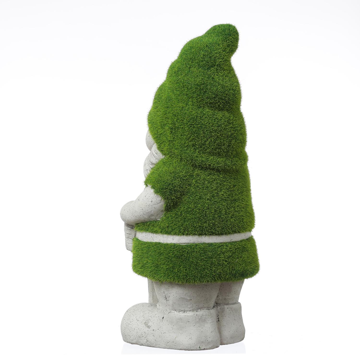 Gartenzwerg WELCOME - Gartenfigur - Magnesia - H: 38cm -  grau, grün