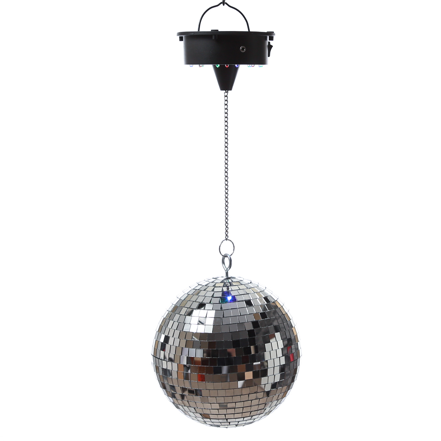 Spiegelkugel Motor mit LED Farbwechsler bis 20cm Kugeln - MBM-203RGBW - Batteriebetrieb