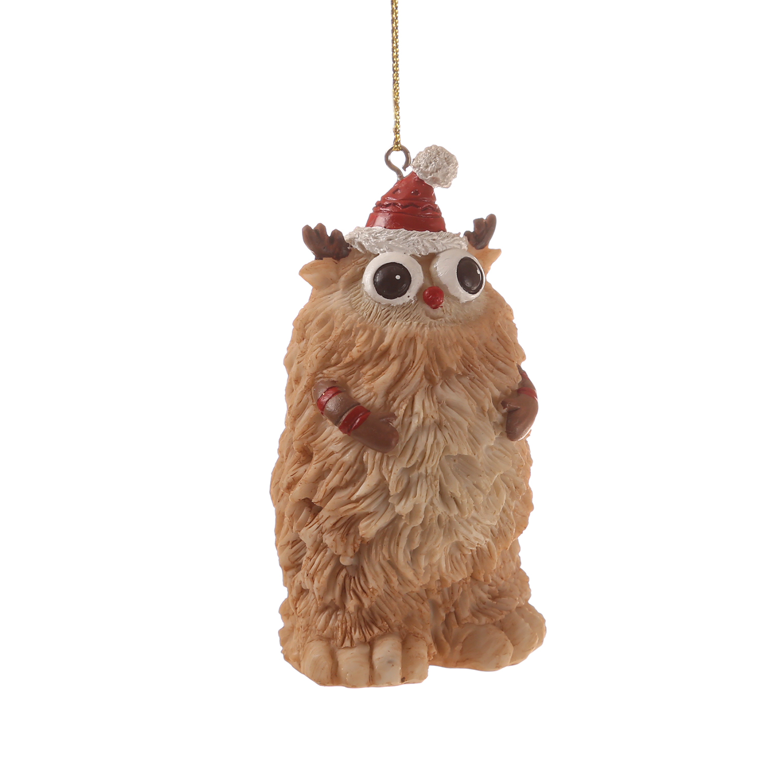 Weihnachtsbaumschmuck Yeti TAPPY - Polyresin - inkl. Aufhänger - matt - H: 9cm - hellbraun