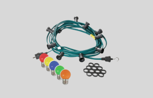 Mit bunten LED Kugellampen