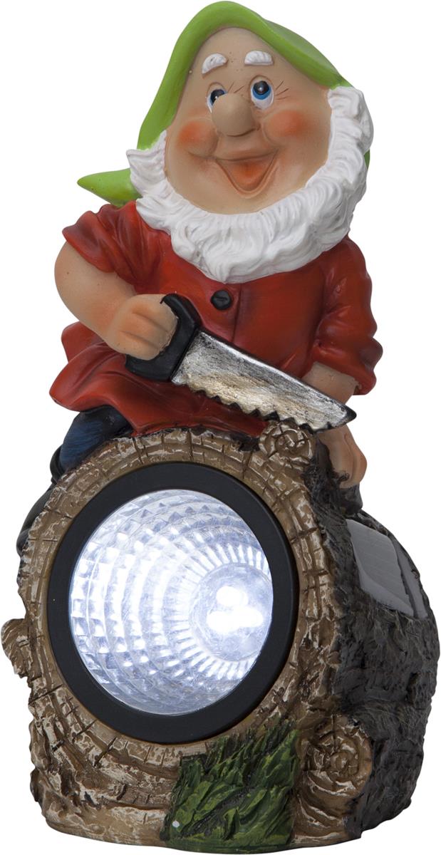 LED Solar Gartenzwerg "Gnomy" - Spot mit weißer LED - H: 21cm - Dämmerungssensor