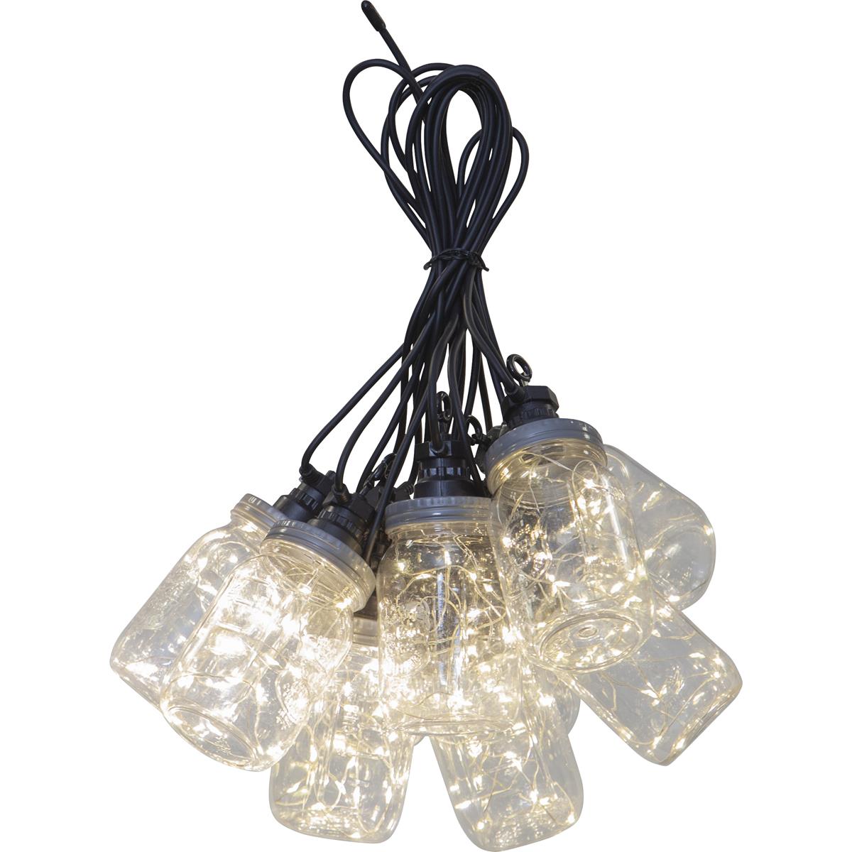 LED Lichterkette "CIRCUS BOTTLE" - 10 transparente Flaschen mit Drahtlichterkette - outdoor - 4,5m