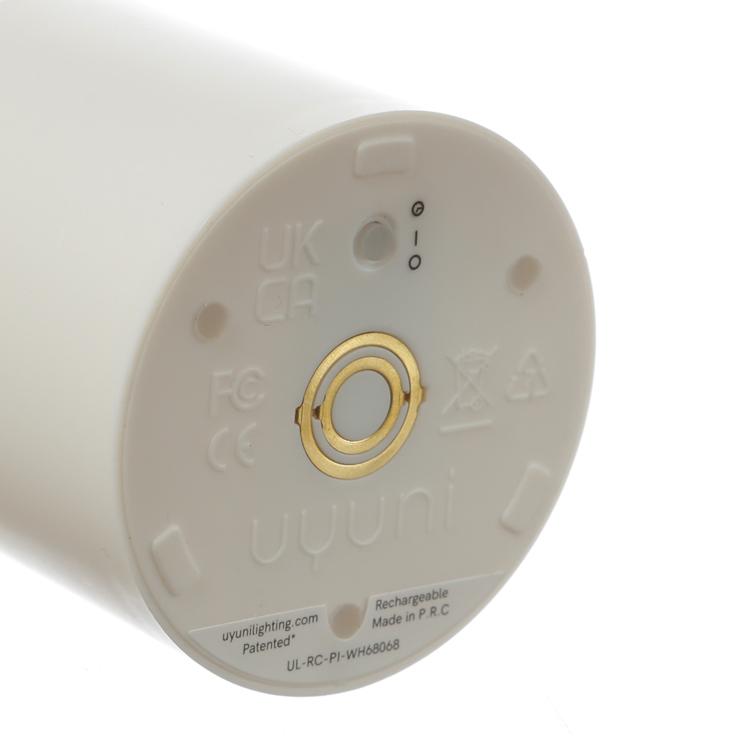 LED Kerze - wiederaufladbar - H: 6,8cm - D: 6,8cm - Timer - Kunststoff - weiß - für Innen/Außen