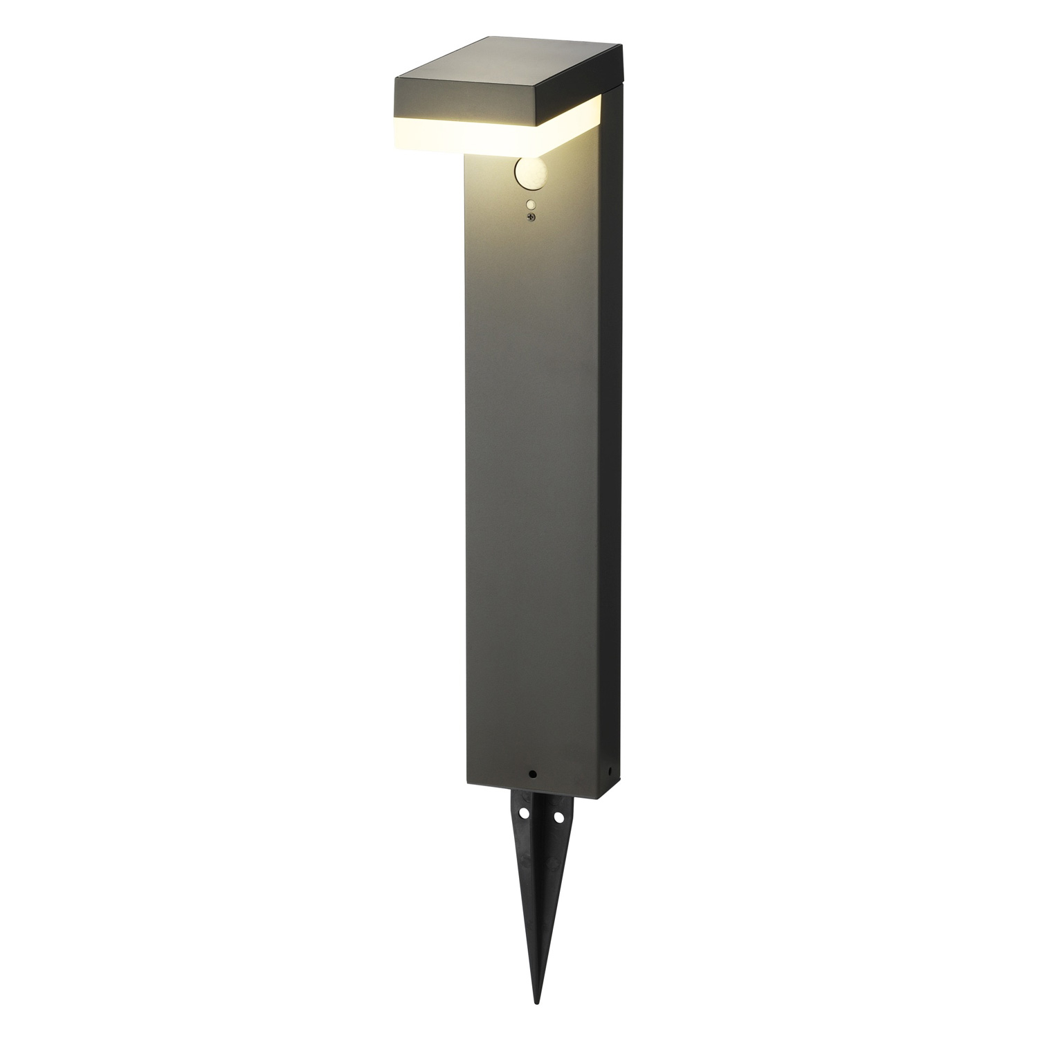 Solar Wegleuchte mit Bewegungssensor - 3 Modi - Premium-Solarfeld - H: 50cm - Aluminium