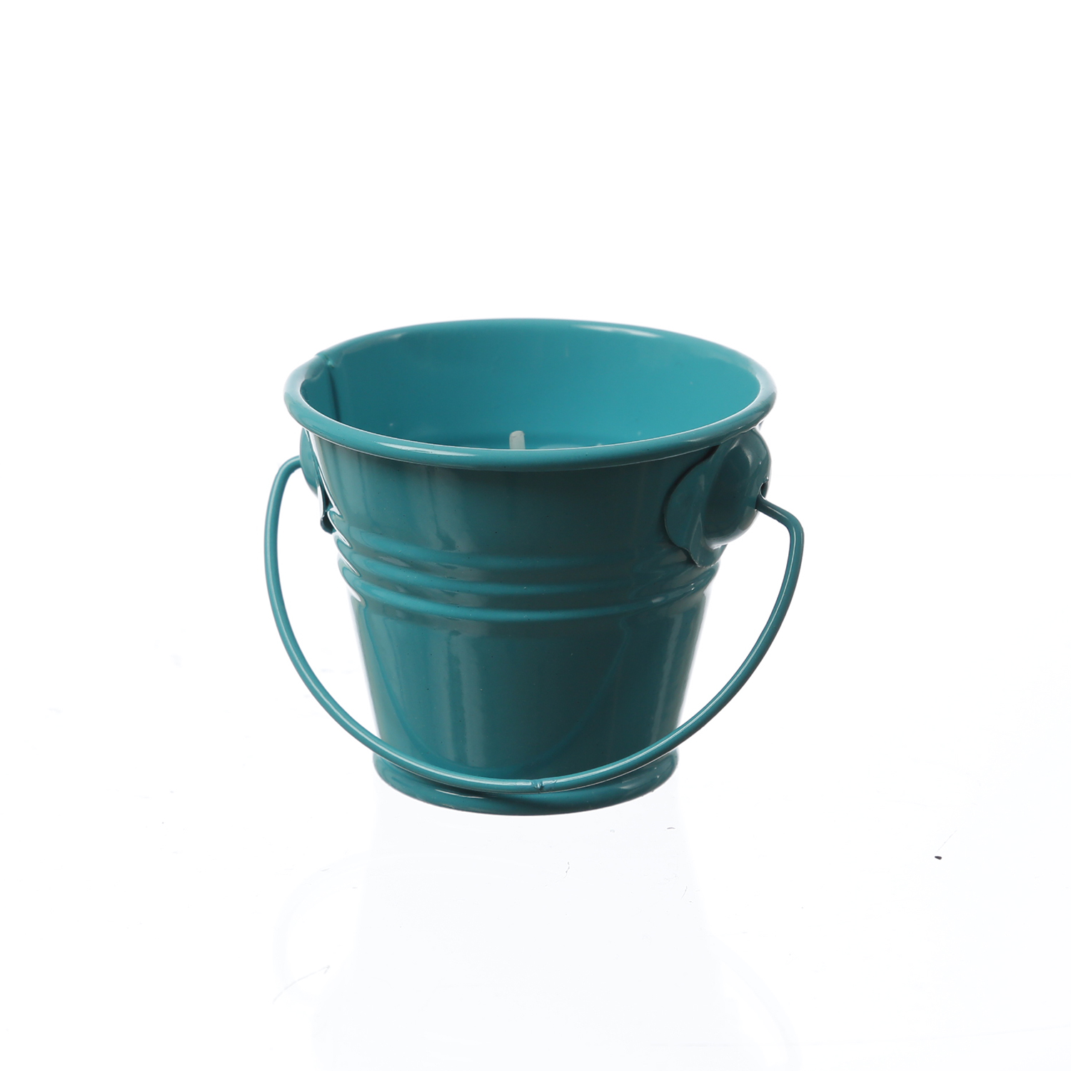 Duftkerzen CITRONELLA - Outdoor Kerzen im Metalleimer - H: 5,5cm - türkisblau - 3er Set