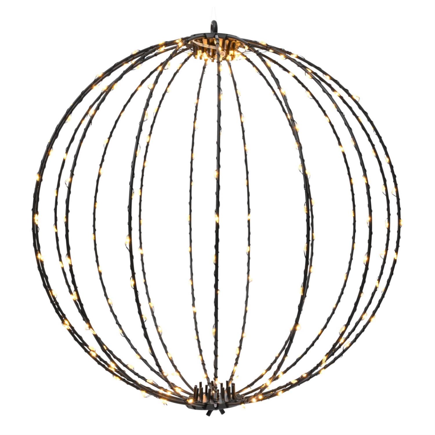 B-Ware LED Drahtkugel - 3D Leuchtkugel - D: 58cm - 480 bernstein LED - faltbar - 8 Modi/Timer - Innen/Außen