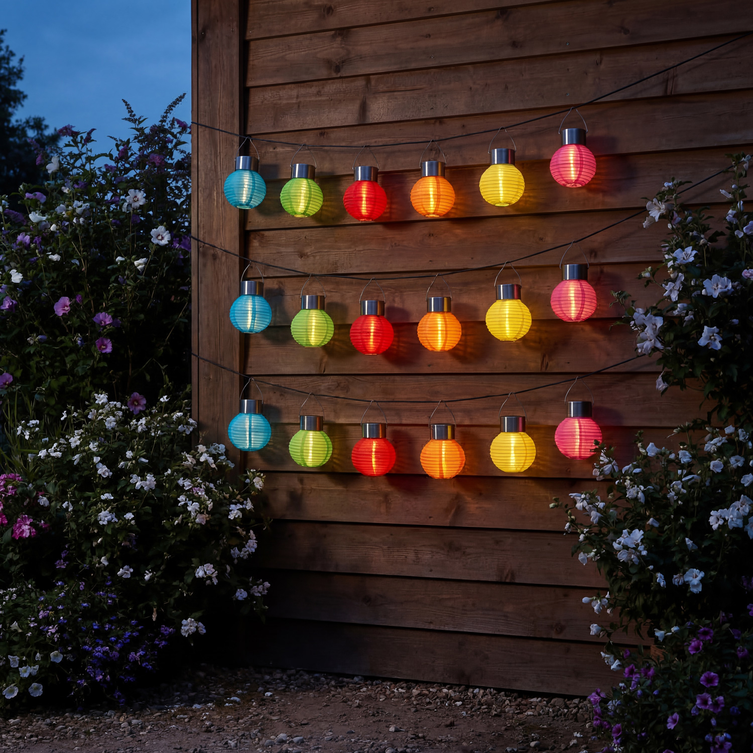 LED Solar Mini Lampion - kaltweiße LED - H: 9,5cm - D: 7cm - Lichtsensor - gelb