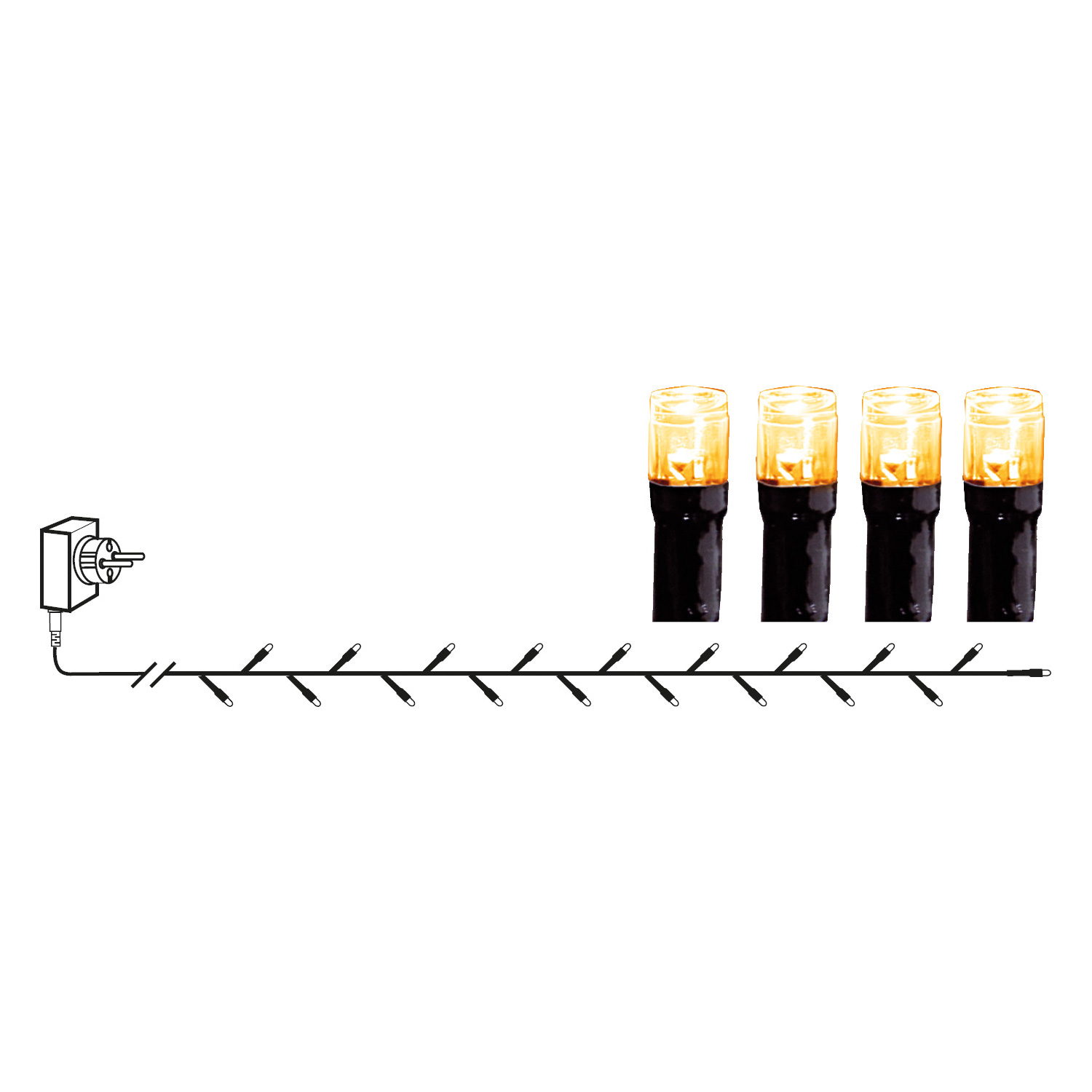 LED Lichterkette - Serie LED - outdoor - 180 ultra warmweiße LED - L: 12,6m - schwarzes Kabel