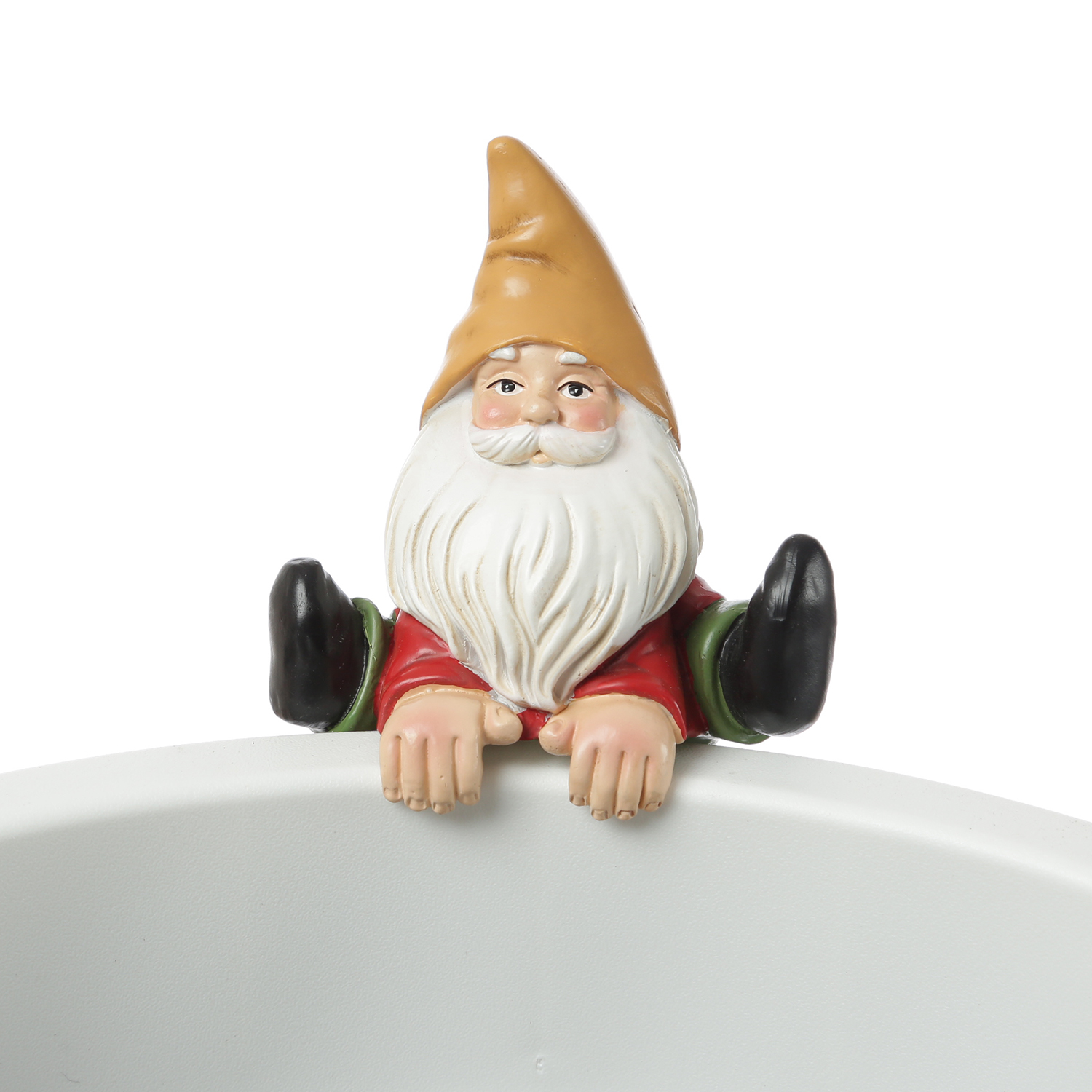Blumentopfhänger Gartenzwerg - lustige Dekofigur als Topfhänger - Gartenfigur - Polyresin - H: 10cm