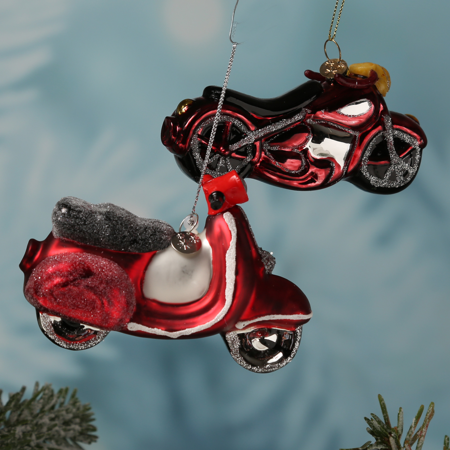 Weihnachtsbaumschmuck ROLLER - Glas - inkl. Aufhänger - matt und glitzernd - H: 7cm - rot Weihnachtsbaumschmuck ROLLER - Glas - inkl. Aufhänger - matt und glitzernd - H: 7cm - rot
