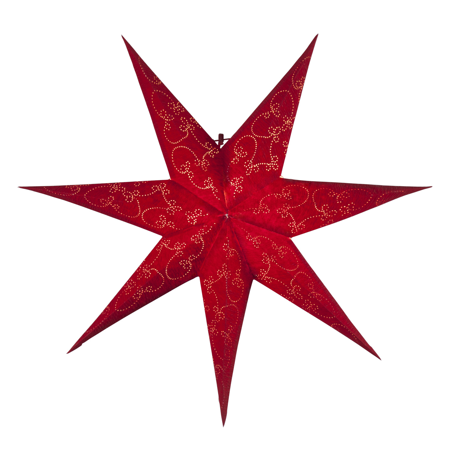 Papierstern "Decorus" - hängend - 7-zackig - Ø 63 cm - rot