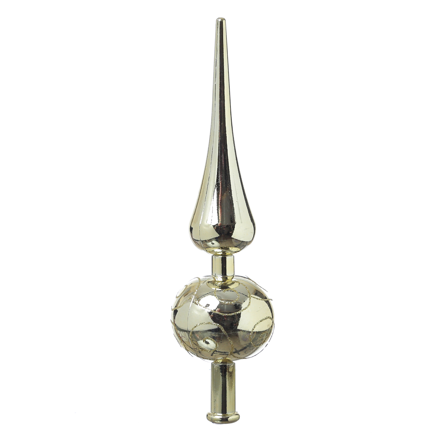 Christbaumspitze - Weihnachtsbaumspitze - Kunststoff - H: 23cm - gold