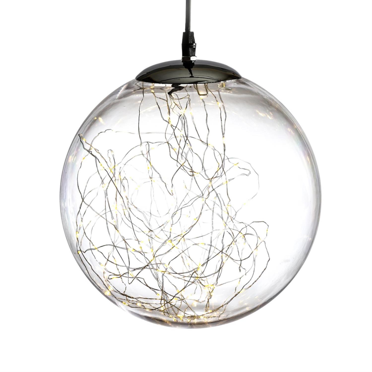 B-Ware LED Lichterkugel mit Drahtlichterkette - 140 warmweiße LED - Timer - D: 30cm - f. Innen/Außen