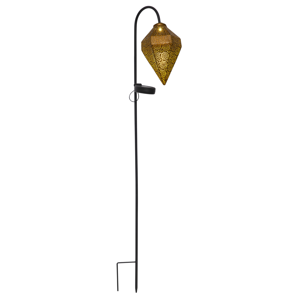 LED Solar Gartenstecker BOLILLA - gold - weiße LED - H: 80cm - Dämmerungssensor