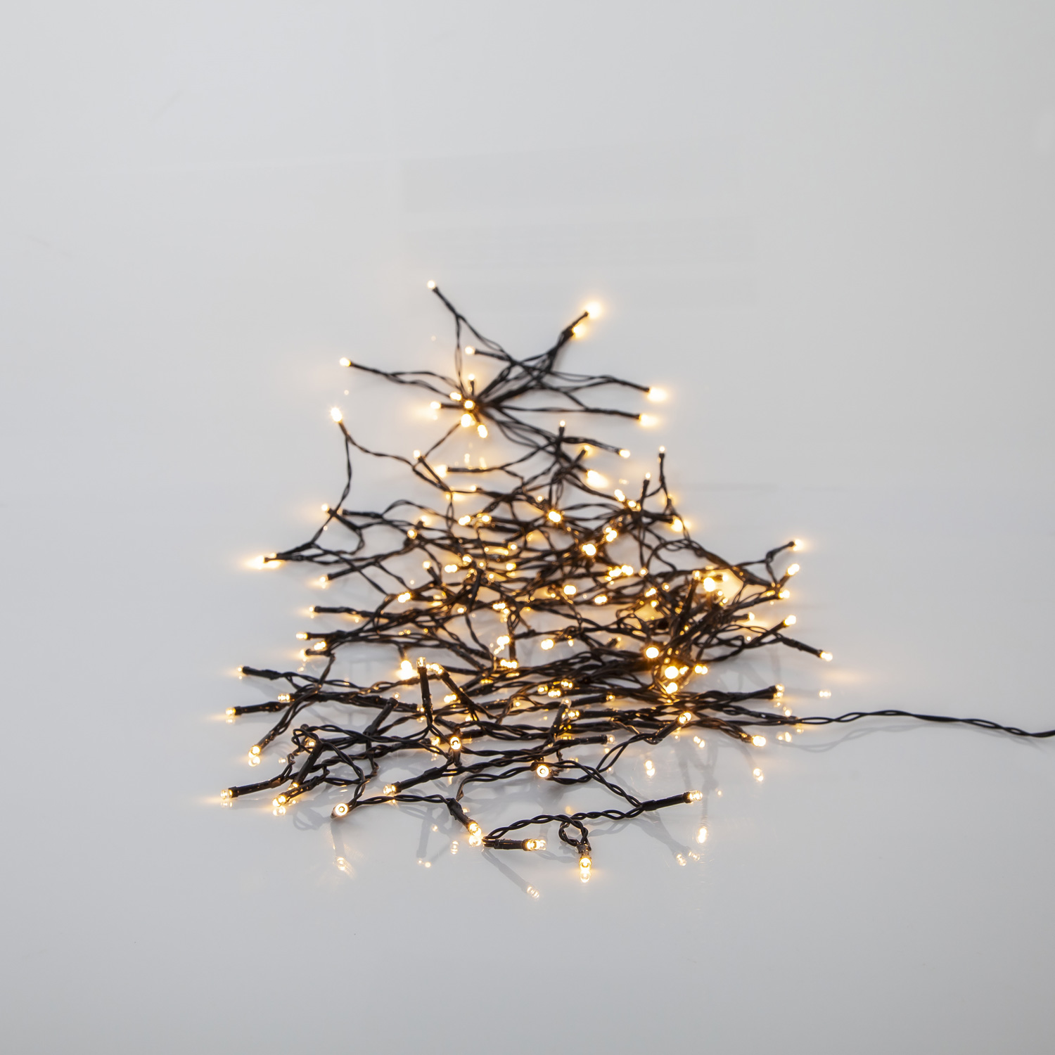 LED Lichterkette - AKKU - 160 warmweiße LED -  L: 11,2m -  Batterie - Timer - outdoor - schwarz