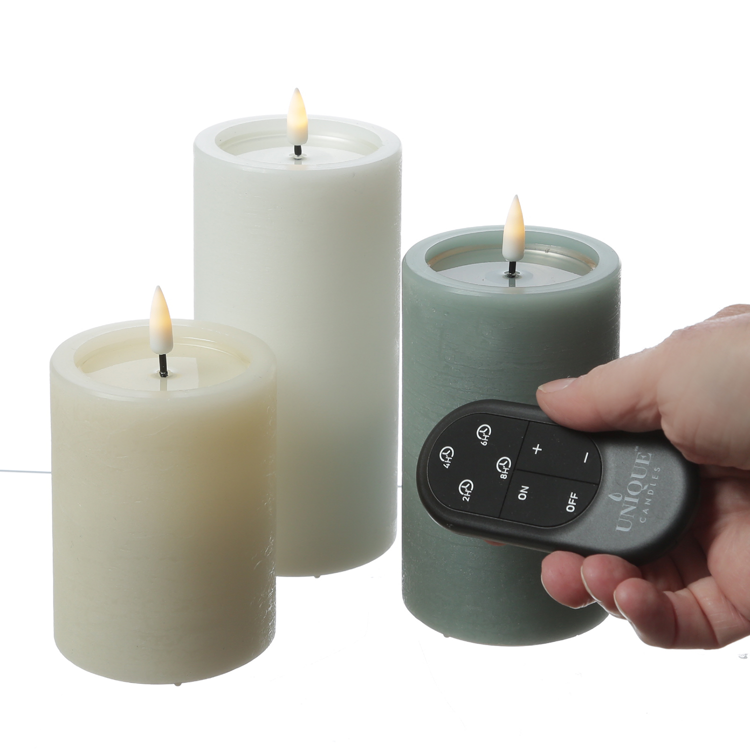 UNIQUE candles Fernbedienung für LED Kerzen Marke UNIQUE - AN/AUS/TIMER/DIMMER