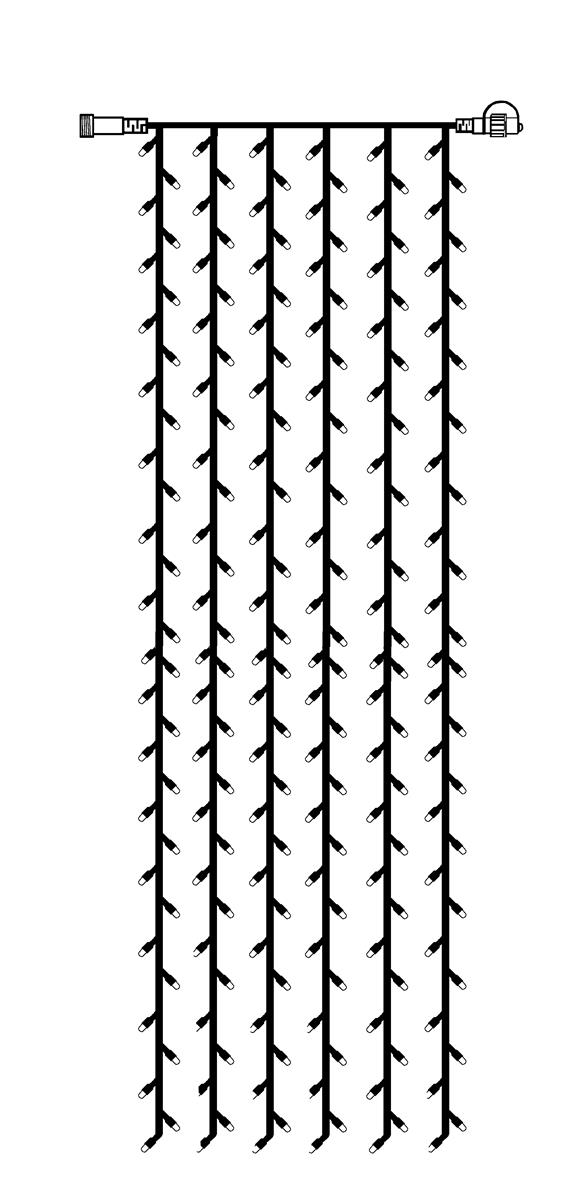 System LED Black | Lichtvorhang | koppelbar | exkl. Trafo | 1.00m x 4.00m | 204x Warmweiß