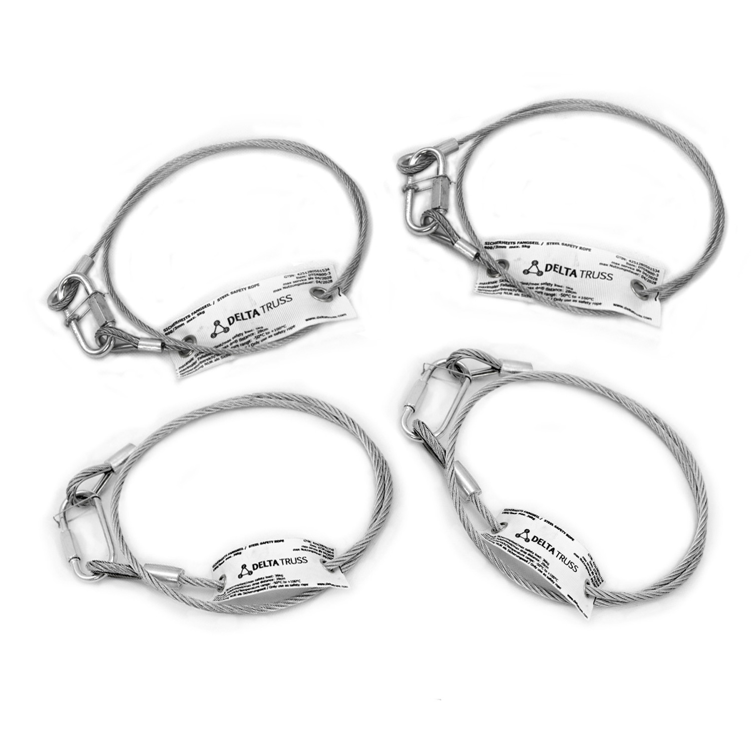 Sicherheitsfangseil 1000x4mm - 10er Set - Safety nach BGV-C1 bis 16kg