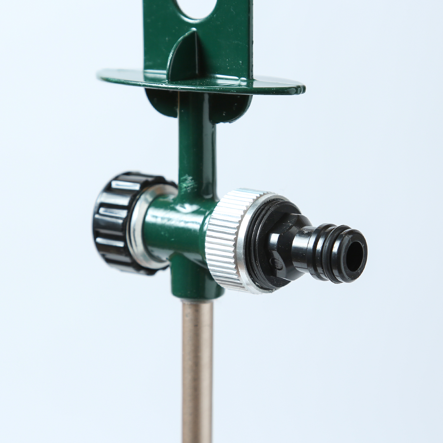 Gartenstecker SCHMETTERLING - Wassersprinkler - Edelstahl - H: 75cm - D: 19cm - silber, grün