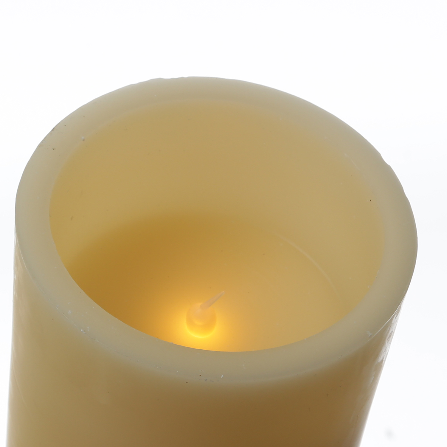 XXL LED Kerze Ornament - Echtwachs - flackernde LED - Timer - H: 25cm - D: 12cm - creme