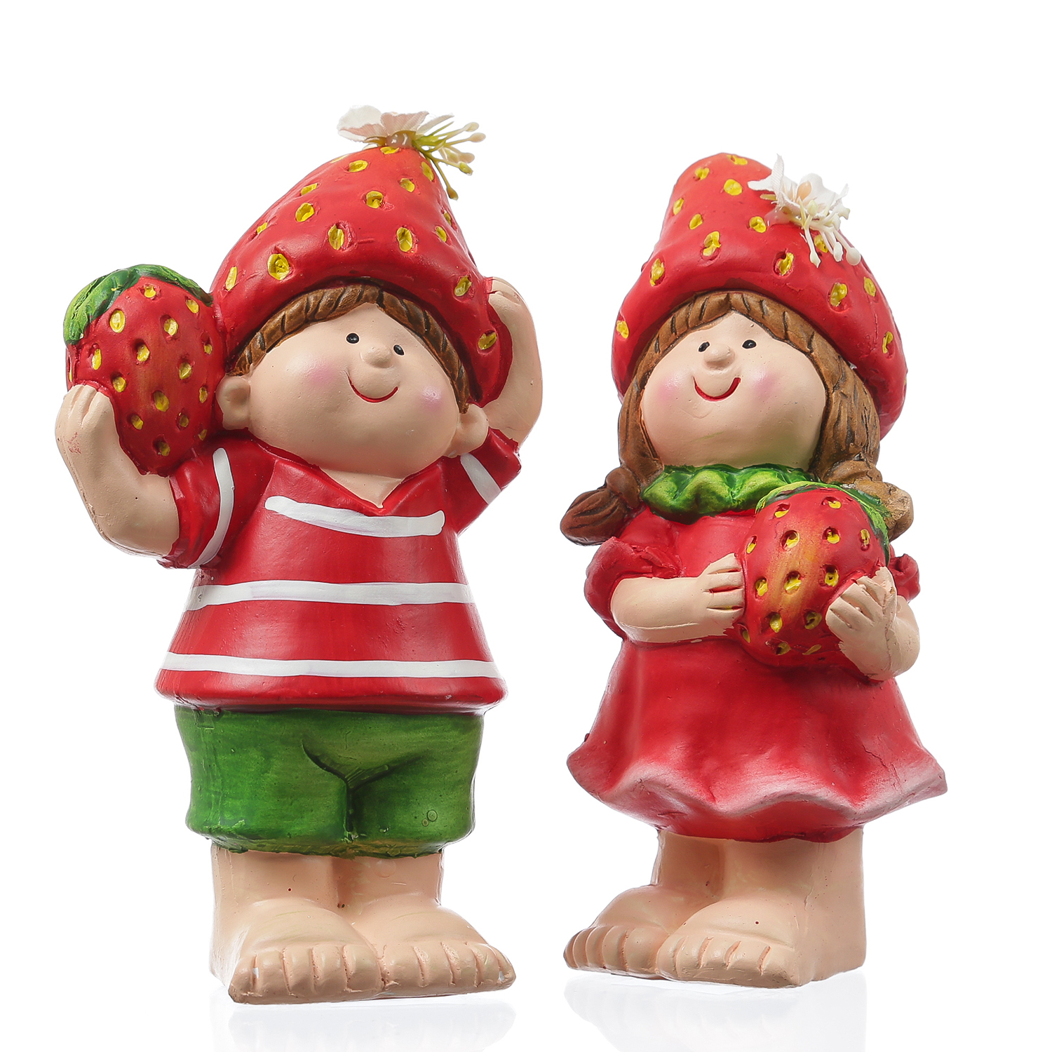 Dekofigur Erdbeerjunge Fritz - niedliche Gartenfigur mit Erdbeere - Keramik - H: 18,5cm - rot Dekofigur Erdbeerjunge Fritz - niedliche Gartenfigur mit Erdbeere - Keramik - H: 18,5cm - rot