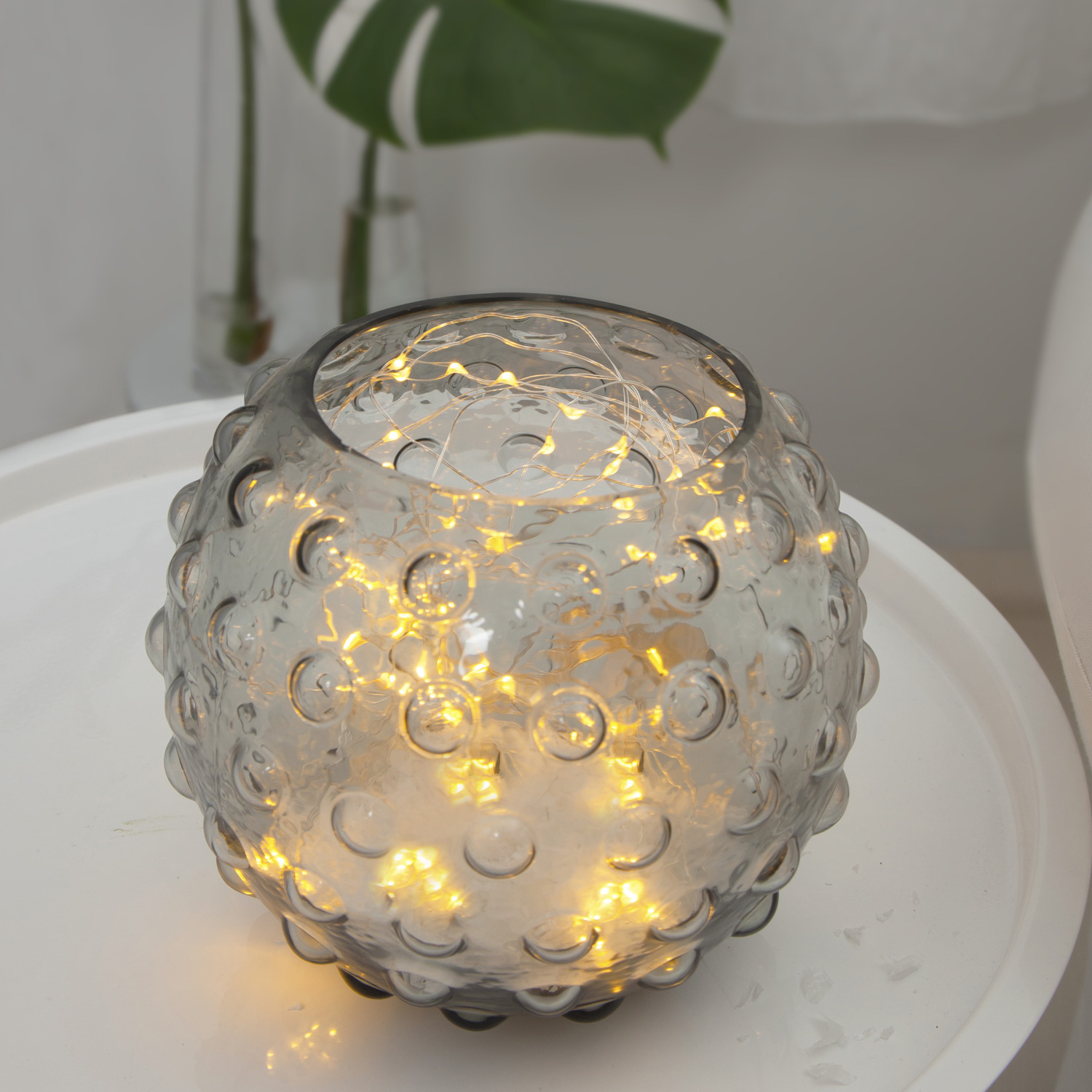 LED Fächer mit 40 warmweißen micro LED - Batterie - Unterwasserbetrieb - 8 Stränge - 45cm m