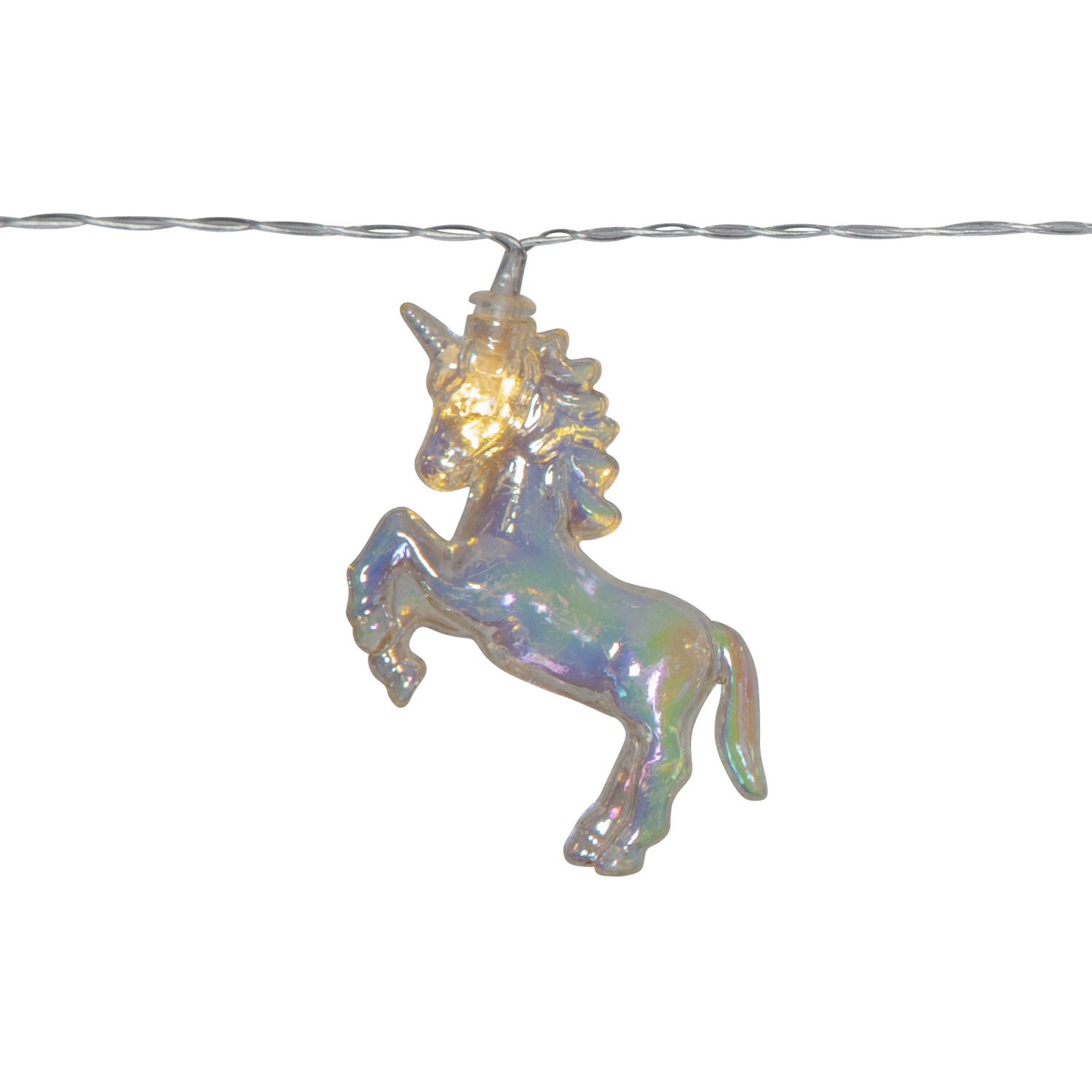 LED Lichterkette Einhorn - 10 warmweiße LED - Batteriebetrieb - L: 1,35m - für Innen - transparent