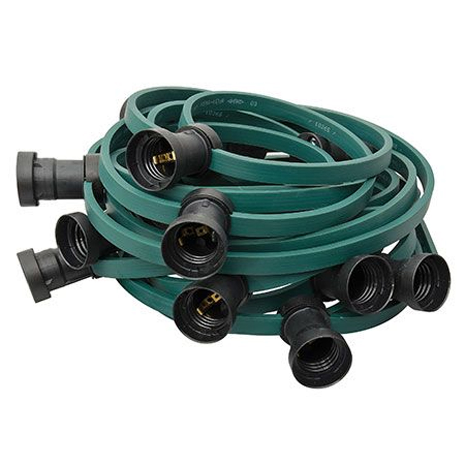 ILLU Lichterkette grün - 100 Meter Installations-Rohware - E27 Fassungen alle 100cm