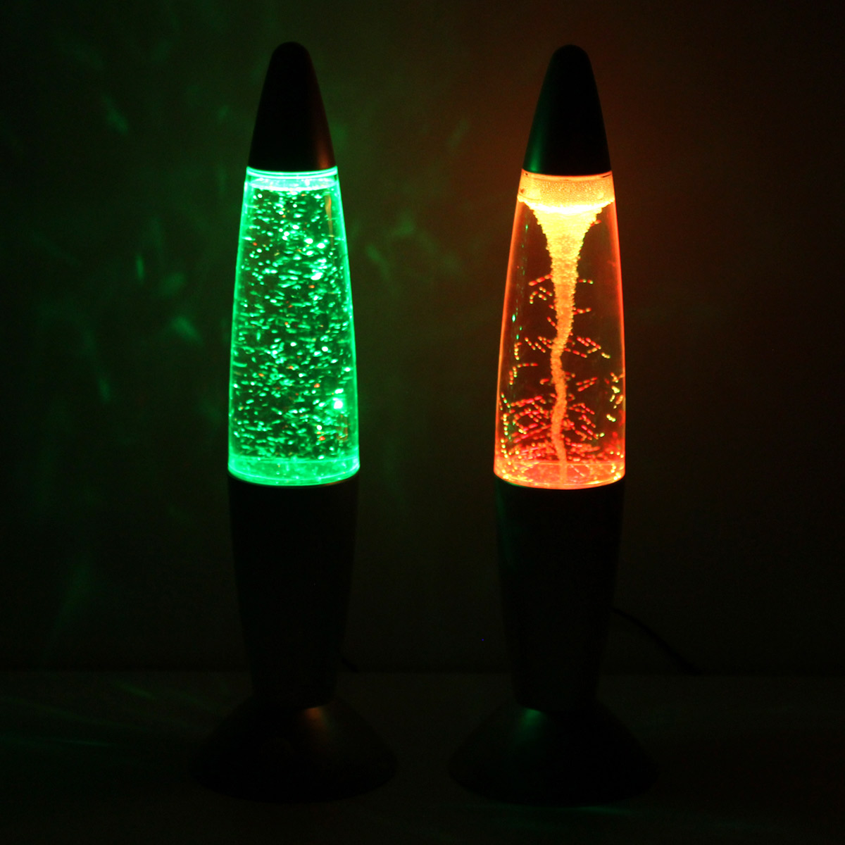 ROCKET LAMP - Lavampe - Glitzer RGB - Touchsensor - H: 36cm - wirbelnde Glitzerstückchen - silber