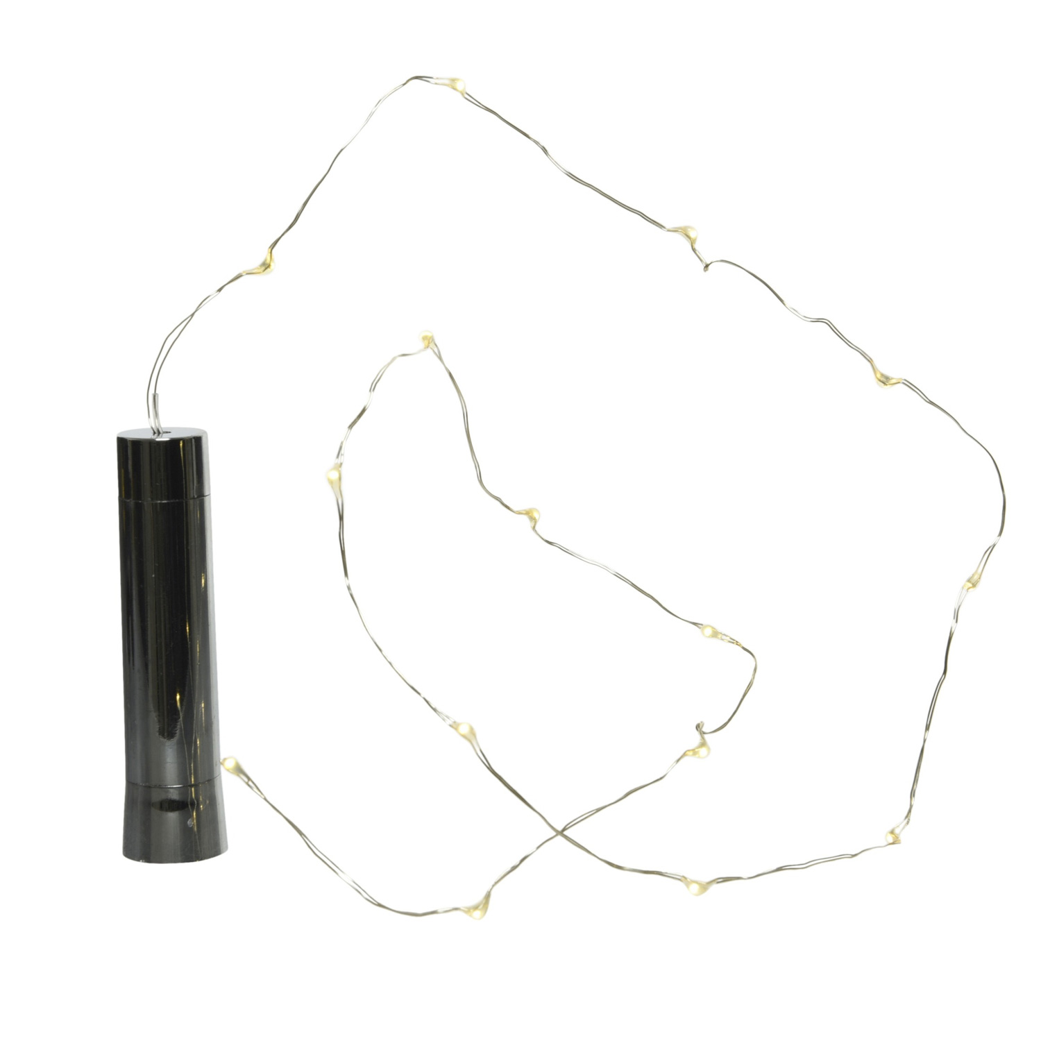 LED Lichterkette KORKEN - Flaschenverschluss - 15 warmweiße LED - 70cm - Timer - silber