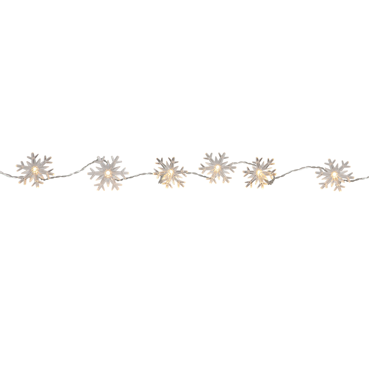 LED Lichterkette IZY Schneeflocke - 10 warmweiße LED - L: 1,35m - Timer - Batterie - Innen