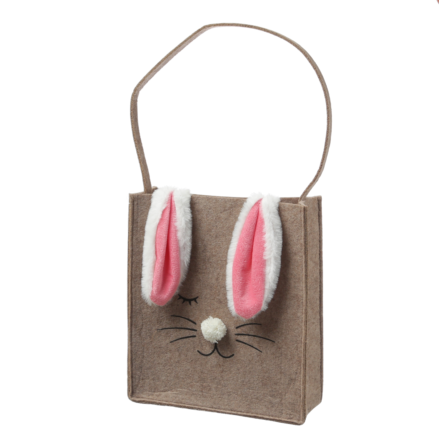 Ostertaschen Häschen - Osternest als Osterhase mit Henkel und Schlappohren - Filz - 2er Set