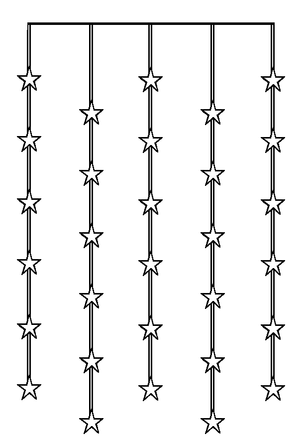LED Lichtervorhang "Star Curtain" mit 30 Sternen - 30 warmweiße LED - 90x120cm - inkl. Trafo