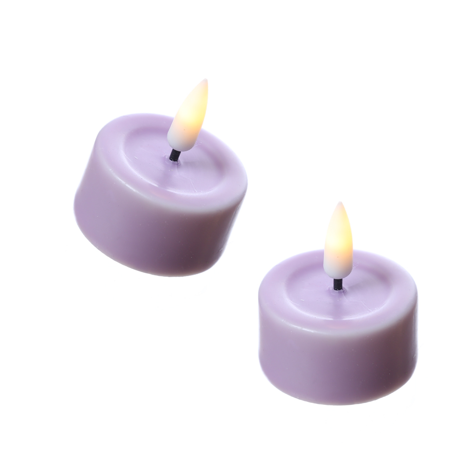 LED Teelichter MIA - realistische 3D Flamme - D: 4,1cm - inkl. Batterien - lavendel - 2 Stück