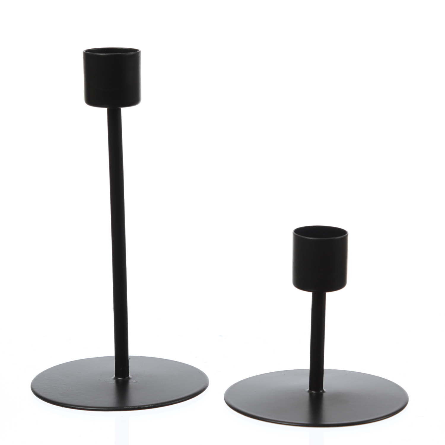 Stabkerzenhalter - Kerzenständer für Tafelkerzen - Metall - H: 14cm - D: 7,5cm - schwarz Stabkerzenhalter - Kerzenständer für Tafelkerzen - Metall - H: 14cm - D: 7,5cm - schwarz