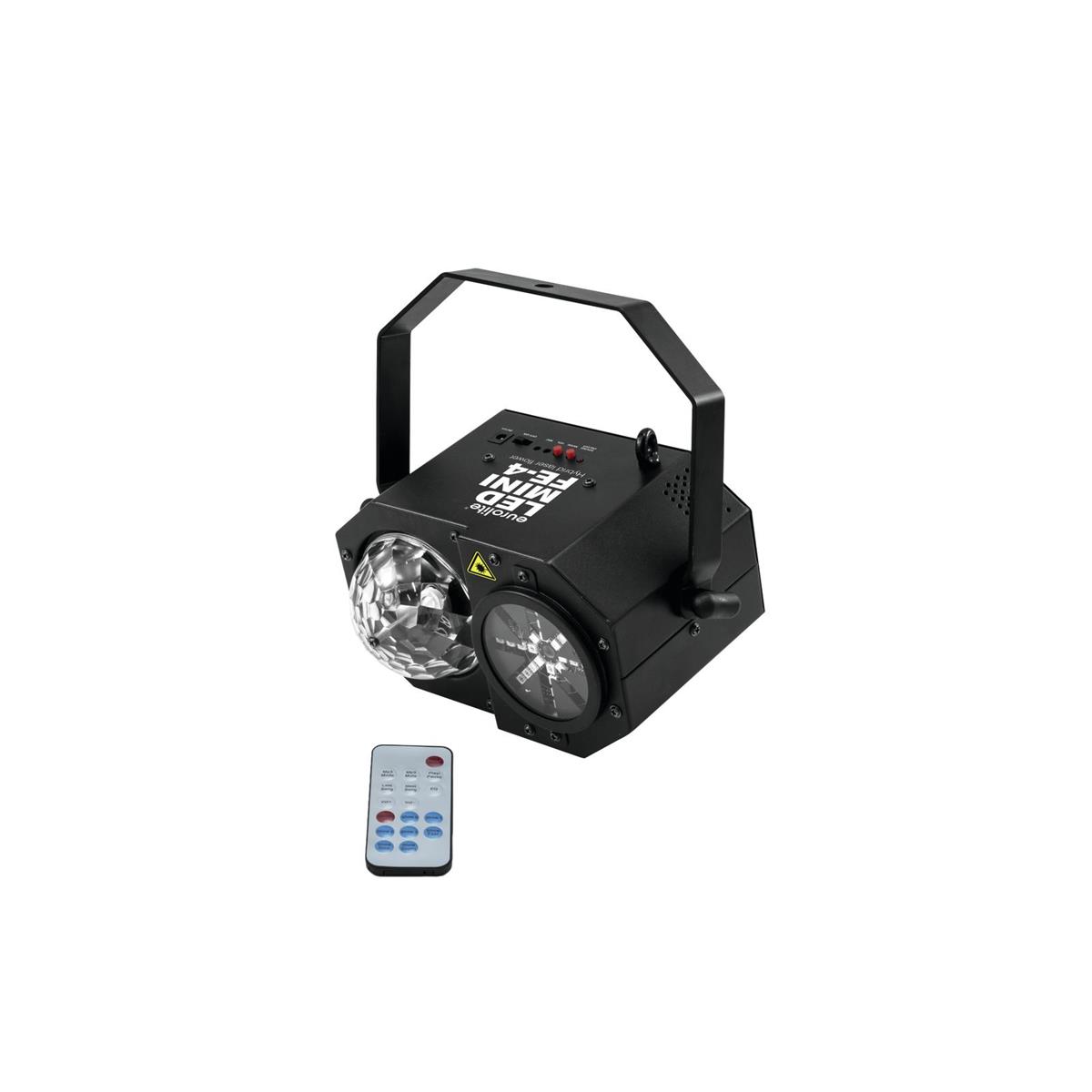 LED Mini Hybrid Laserflower "FE-4" - Vielfältige Lichtspiele mit Laser, Wash, Strobe + Mooneffekten