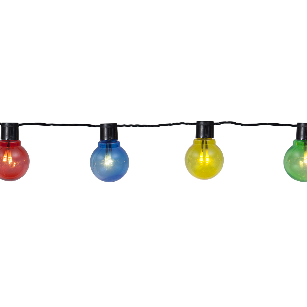 LED Partylichterkette - 16x 2 warmweiße LED - L: 4,5m - outdoor - schwarzes Kabel - bunt