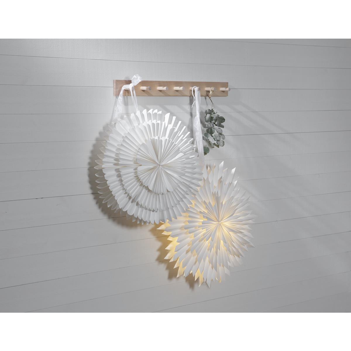 Papierstern - Ice - hängend - D: 50cm - mit Band - zerknittertes Papier - 3 - lagig - weiß