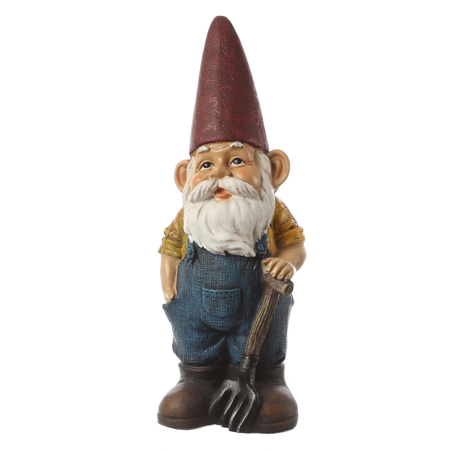 Gartenzwerg DAVID - Zwerg mit Mistgabel - Dekofigur - Polyresin - H- 29cm - bunt