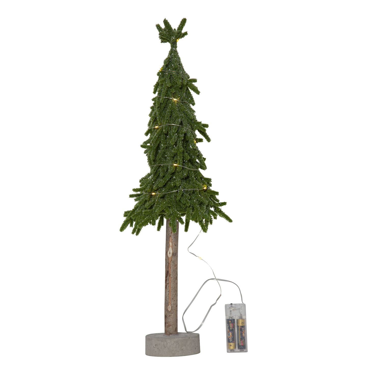 LED Tannenbaum Lummer - stehend - Tischbaum - 15 warmweiße LED - H: 55cm - Batteriebetrieb - grün