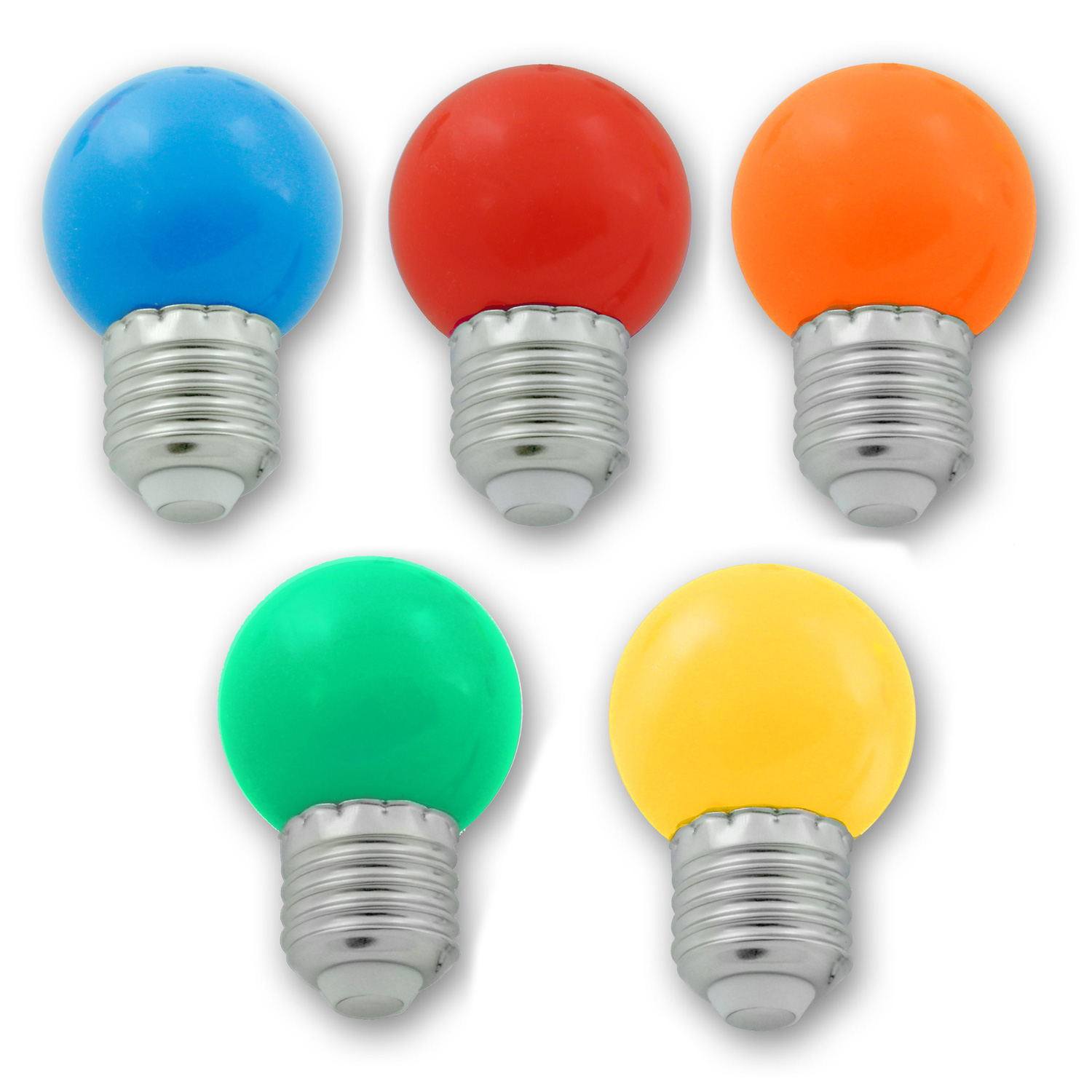 Illu-/Partylichterkette 40m - Außenlichterkette weiß - Made in Germany - 60 x bunte LED Kugellampen