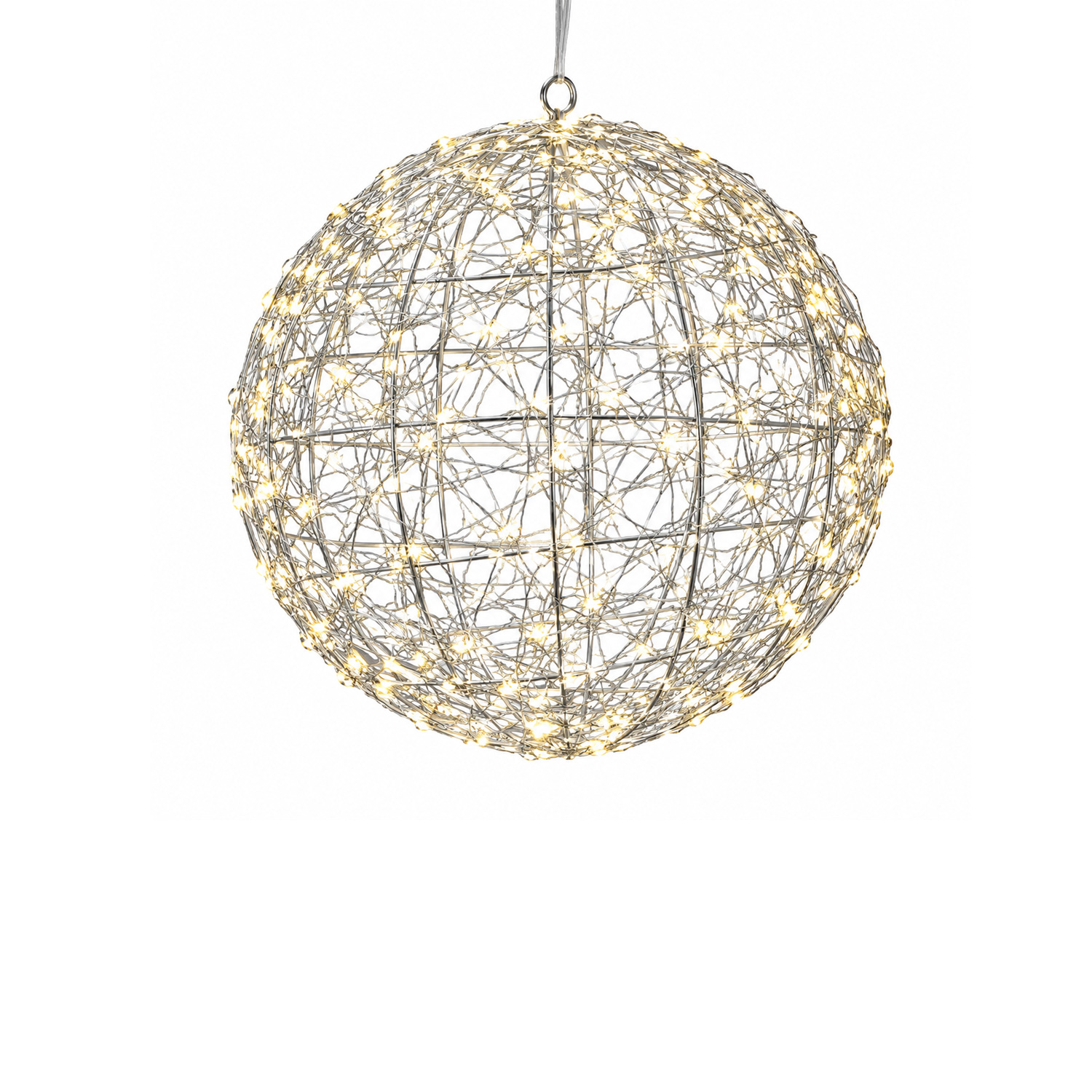 LED Drahtkugel - Leuchtkugel - 400 warmweiße LED - Timer - D: 30cm - für Innen/Außen