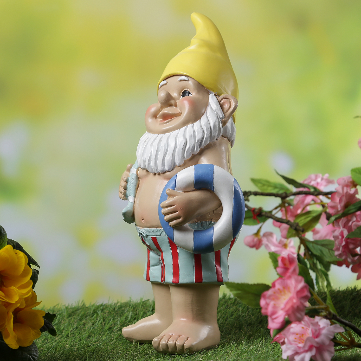 Gartenzwerg BERT - Zwerg im Badeanzug - Gartenfigur - Polyresin - H: 30cm - bunt