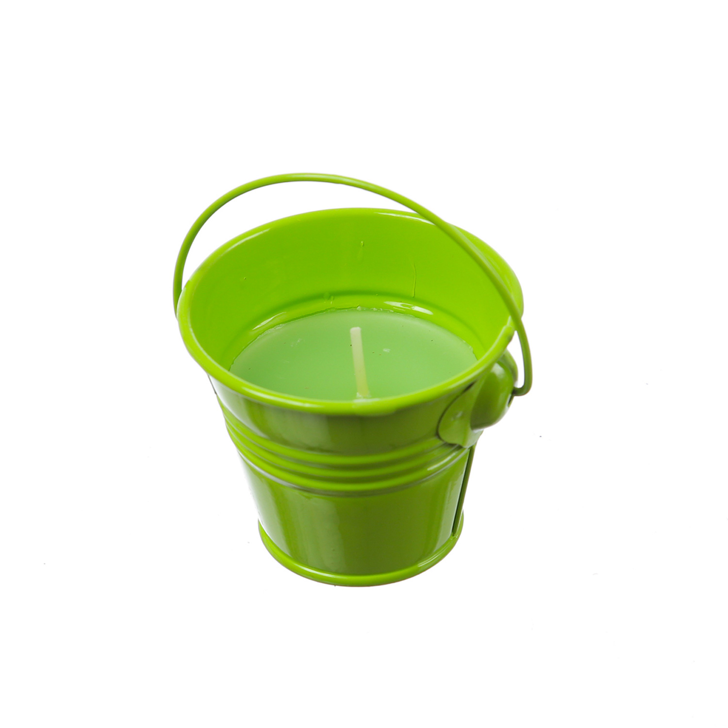 Duftkerzen CITRONELLA - Outdoor Kerzen im Metalleimer - H: 5,5cm - grün - 3er Set