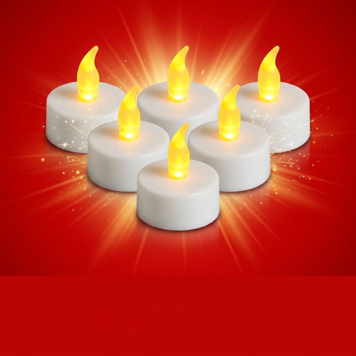 LED Teelichter - Inkl. Fernbedienung- inkl. Batterien - D: 3,8cm - H: 4,7cm - weiß - 6er Set