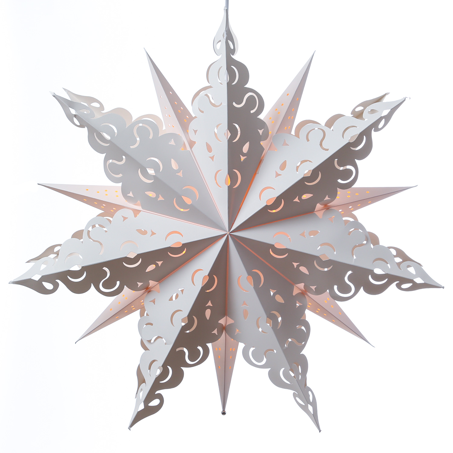 Papierstern CRYSTAL - hängend - D: 62cm - inkl. E14 Fassung und Kabel - weiß