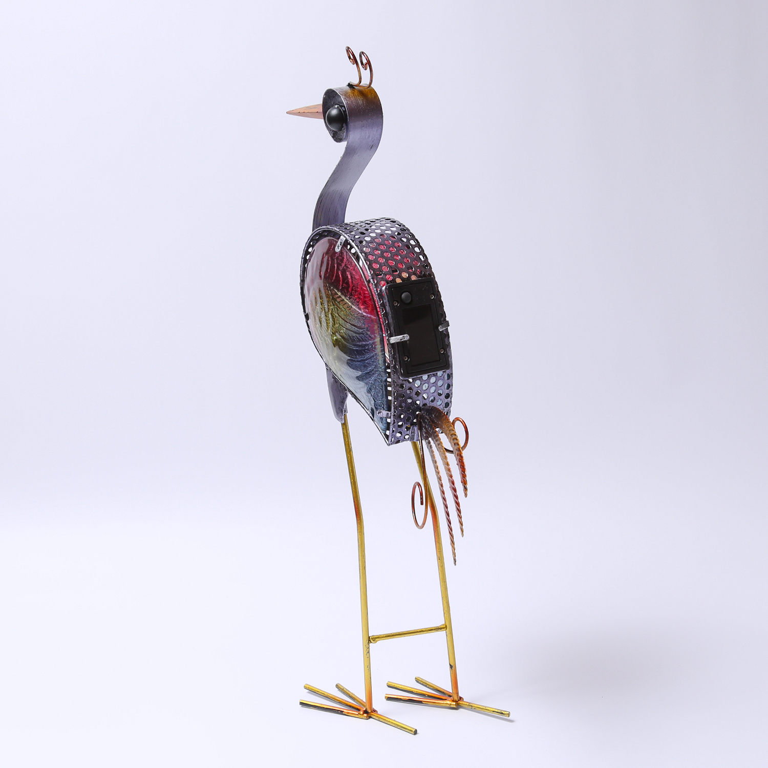 LED Solar Gartenfigur Paradiesvogel - 10 kaltweiße LED - H: 57cm - Dämmerungssensor - bunt
